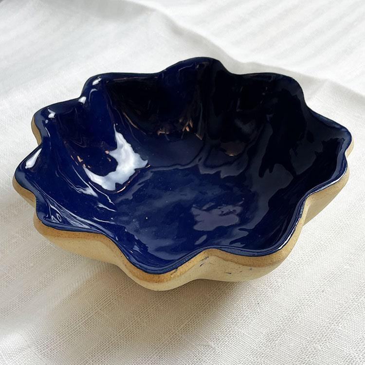 Cobalt Gourd Dip Bowl
